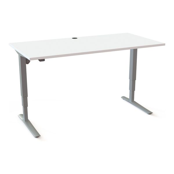 Stier Elektrisch HöHenverstellbarer Schreibtisch 501-43 160 X 80Cm Weiß/Silber 65-125Cm (907770)-image