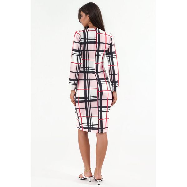 Karierte Bodycon-Midikleid Mit Ausschnittdetails-image