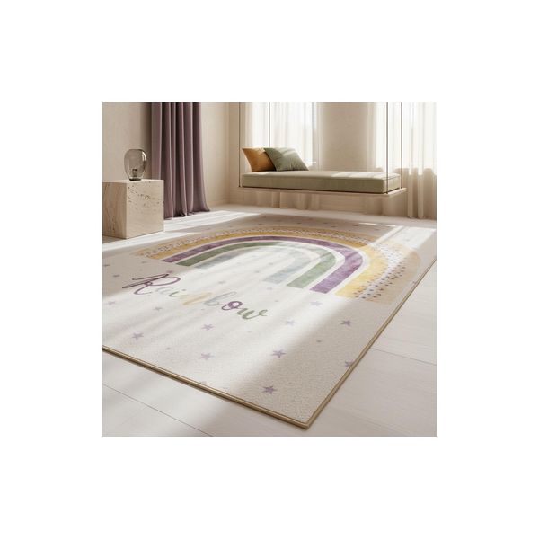 Kinderteppich Traun, Mit Regenbogen-Motiv, Creme, 80 X 120 Cm-image