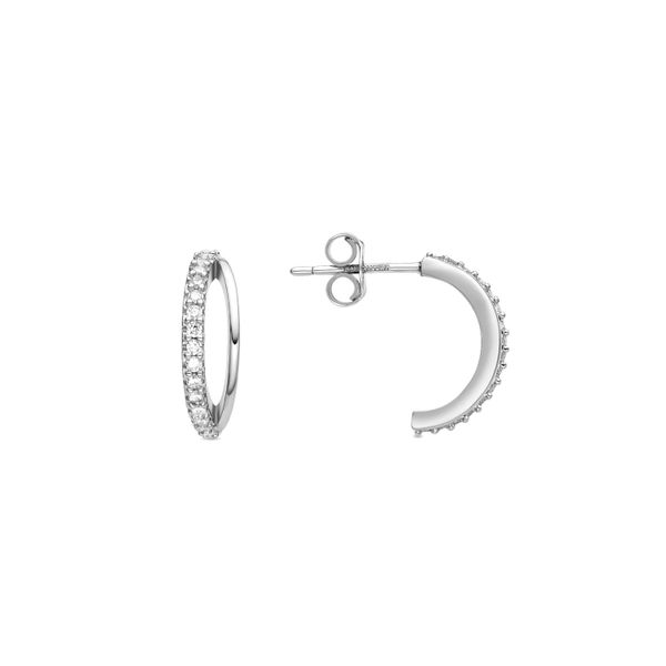 Luxenter Rhodium Plattierte Brillant Zirkonia Ohrringe - Makon-image