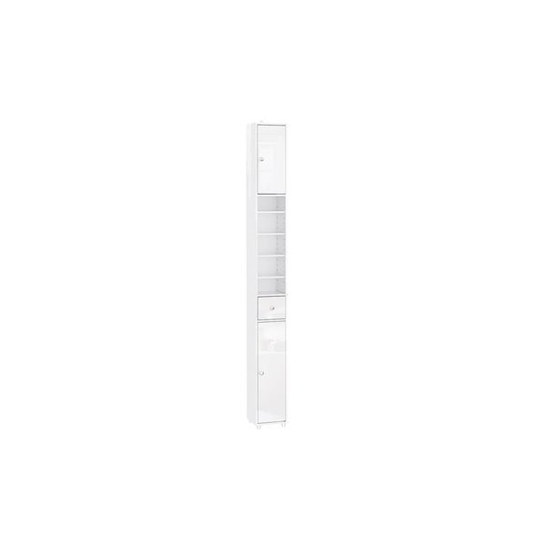sobuy Badezimmer-Hochschrank Mit 1 Schublade Weiß 20X20X180Cm Modern-image