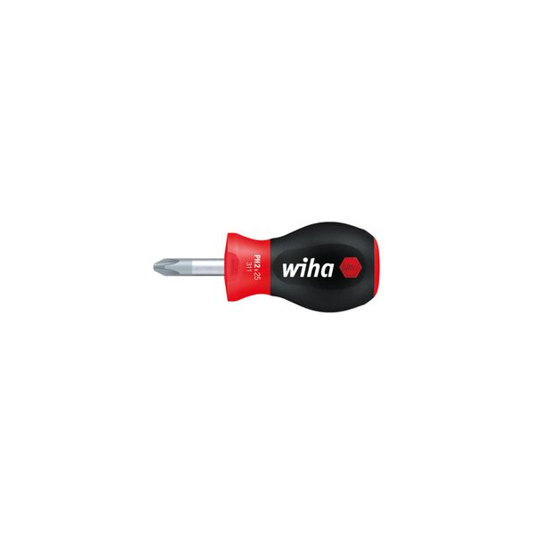 wiha Schraubendreher Softfinish® Phillips Mit Kurzer Rundklinge, Stubby PH1 X 25 Mm (26968)-image