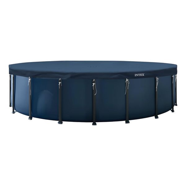 Intex 28088 Pool Abdeckplane Rund 610 Cm Deluxe Schutzplane Mit 20Cm ÜBerhang-image