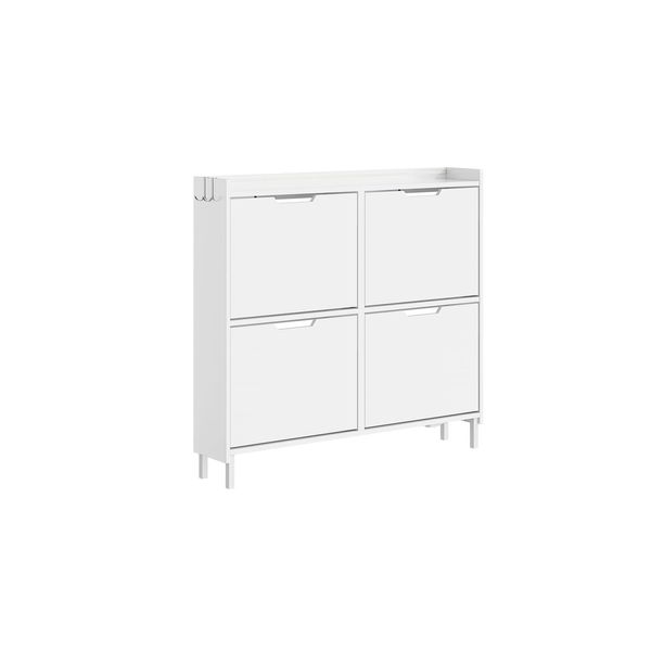sobuy Schuhschrank 4 TüRen Weiß 80X30X100Cm Modern-image