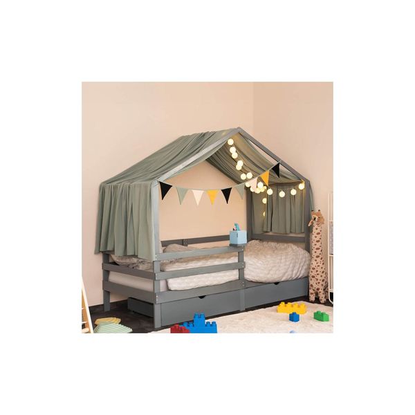 Home Deluxe Kinderbett Mit Schubladen Wolkenland – 90 X 200 Cm Grau-image