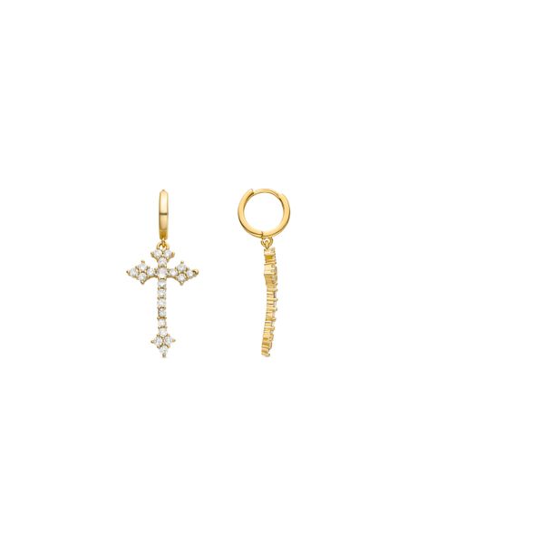 Luxenter Brillant Zirkonia Ohrringe Aus 18K Gelbgold - Lysay-image