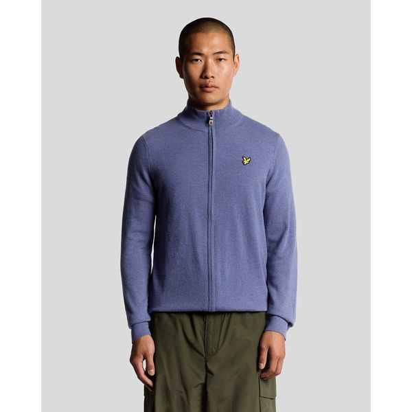 Lyle & Scott Strickjacke Mit ReißVerschluss Aus Lammwollmischung – Grau-image