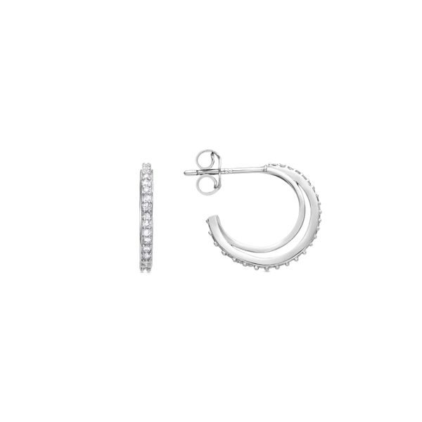 Luxenter Rhodinierte Brillant-Zirkonia-Ohrringe - Ibsy-image