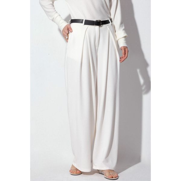 Hochtaillierte Breite Crepe-Hose Mit GüRtel-image