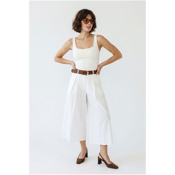 Hochgeschnittene Weit Geschnittene Plissierte Culottes-image