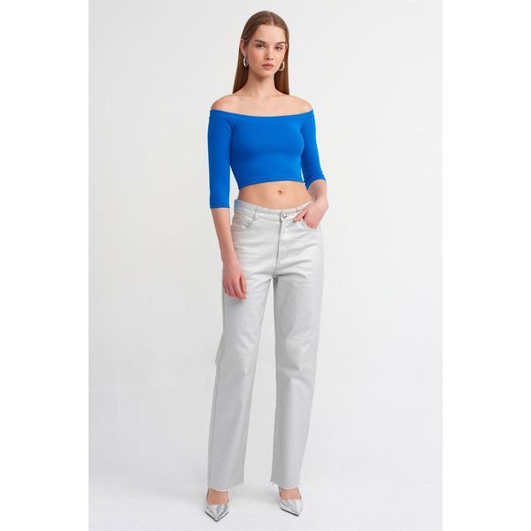 Damen Off-Shoulder Crop-Bluse-image