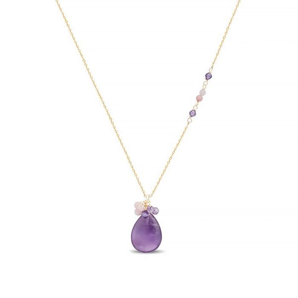 Luxenter-Halskette, Adak Aus Metalllegierung Und NatüRlicher Amethyst, 18K Vergoldet-image