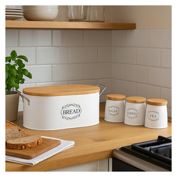 Neuetischkultur Brot-, Kaffee-, Tee- Und Zuckervorratsdose 4-Teiliges Set-image