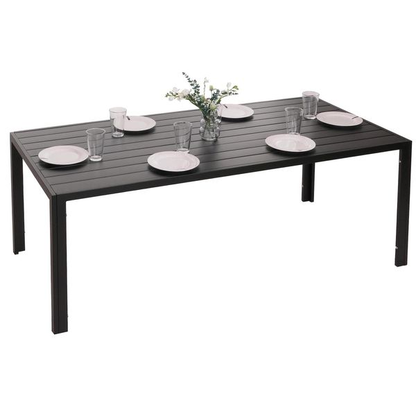 Alu-Esstisch MCW-N40, Tisch Bistrotisch Gartentisch Balkontisch, Wetterfest 180X80Cm ~ Anthrazit-image