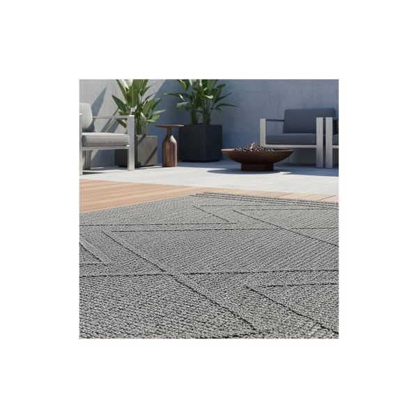 Outdoorteppich Imst, Im Boho-Stil, Aus Polypropylen, Grau, 160 X 230 Cm-image