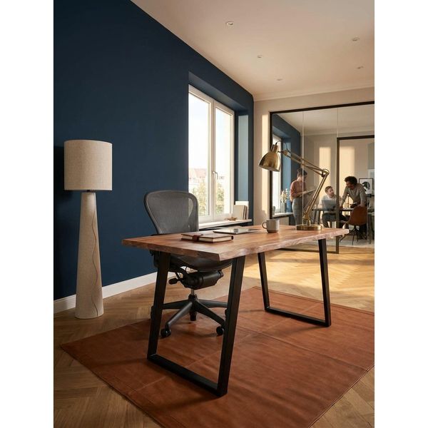 Schreibtisch Massivholz Baumkante Mit U-Gestell, Akazie 120X60X76 Cm-image