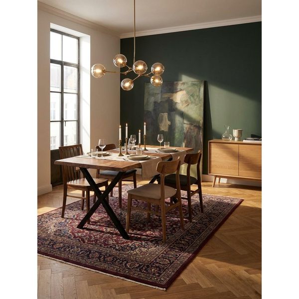 Esstisch Massivholz Metall X-Gestell Baumkante Rechteckig, Akazie 120X60X76 Cm-image