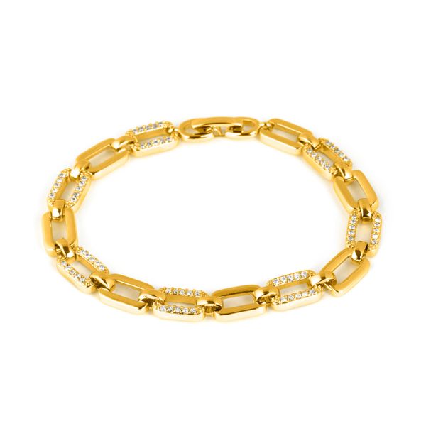 Luxenter Armband Mit Funkelnden Zirkonia-Steinen, 18 Karat Gelbgold-Finish – Asgoth-image