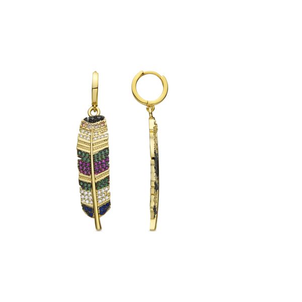 Luxenter Multicolour Zirkonia Ohrringe Aus 18K Gelbgold - Muisem-image