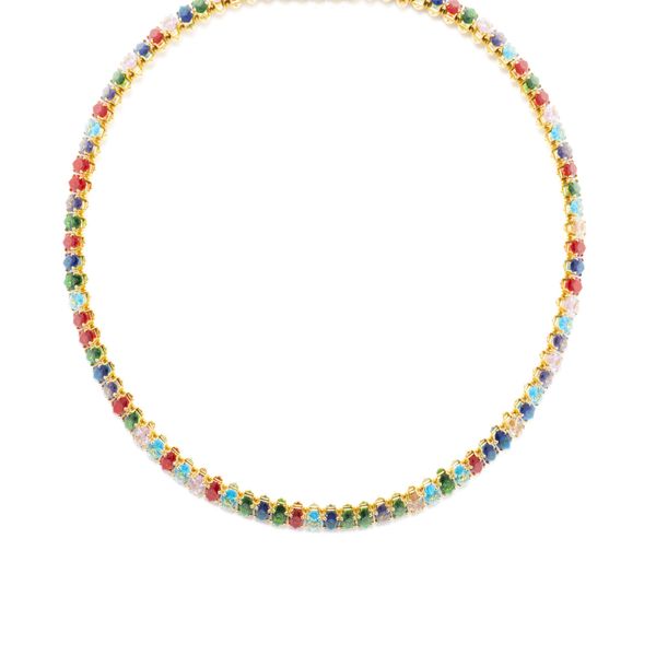 Luxenter Halskette Mit Mehrfarbigem Kristall 18K Goldfarben - Nex-image