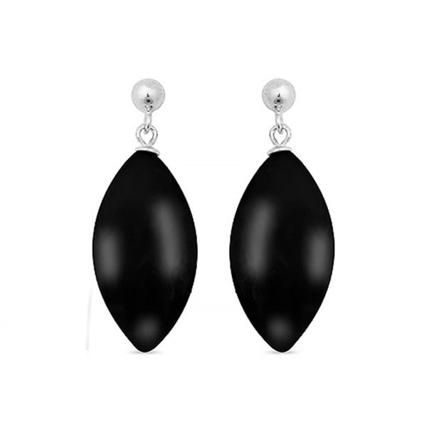Luxenter, Ayom 925Er Sterlingsilber Und Rhodinierte Onyx-Ohrringe-image