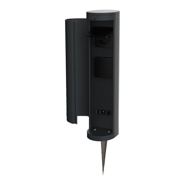 Novatool 1X Steckdosenturm 2-Fach AußEn Anthrazit Rund Mit Blende IP44 Mit Erdspieß Steckdose Aussen Gartensteckdose Outdoor SteckdosesäUle Garten Steckdosenturm-image