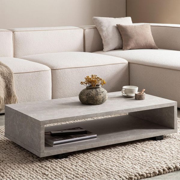 Couchtisch FineBuy 100 Cm Wohnzimmertisch Sofatisch Stauraum Groß Kaffeetisch-image