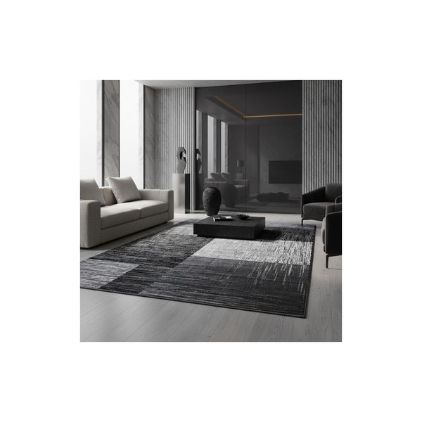 Teppich Kurzflor INN In Schwarz, Abstrakt Kariert, 140 X 200 Cm-image