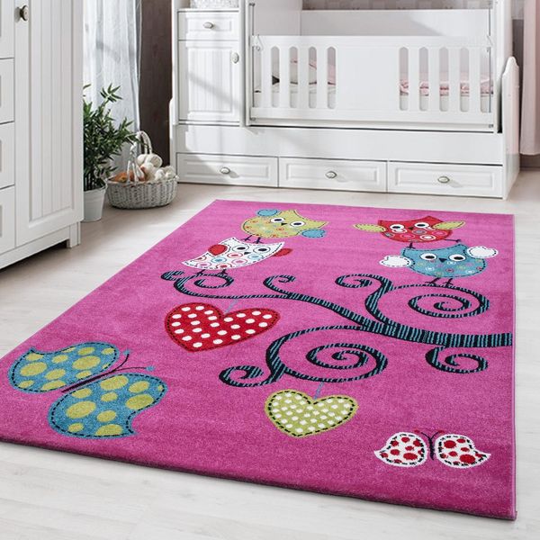 Kinderteppich Tasna, Mit Eulen-Motiv, Violett, 80 X 150 Cm-image