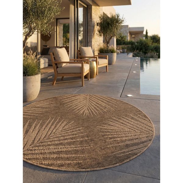 Teppich Outdoor Arlberg In Braun, In Jute-Optik, Ø 80 Cm-image