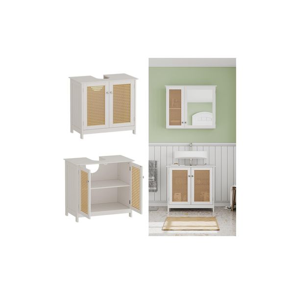 Vicco Waschtischunterschrank Rosario 60 X 58 Cm, Weiß, 2 TüRen, Badezimmer, Modern-image