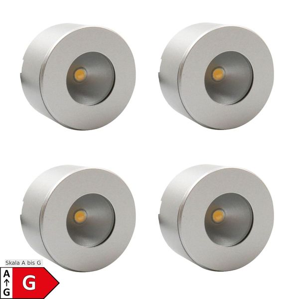 LED Unterbauleuchte, Mini-Star, Silber-Grau, Warmweiss, 4Er SET-image