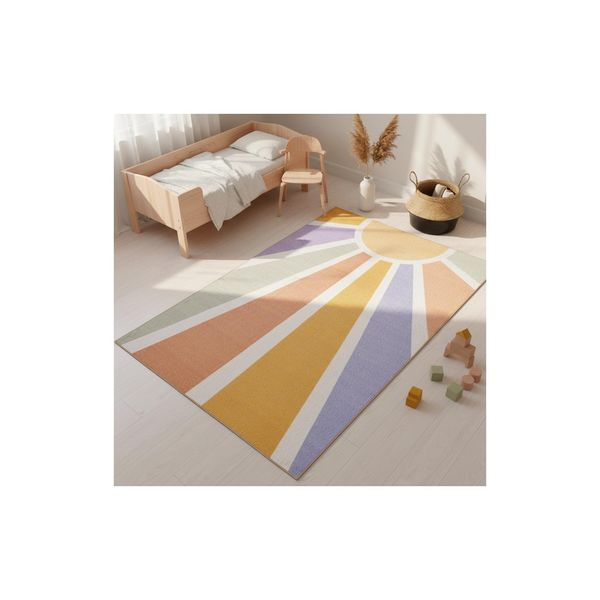 Spielteppich Traun In Bunt, Mit Sonnenstrahlen-Motiv, 80 X 120 Cm-image