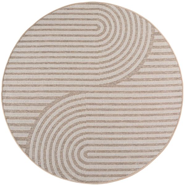 Outdoor-Teppich Boho-BöGen Beige 200X200 Cm Wetterfest-image