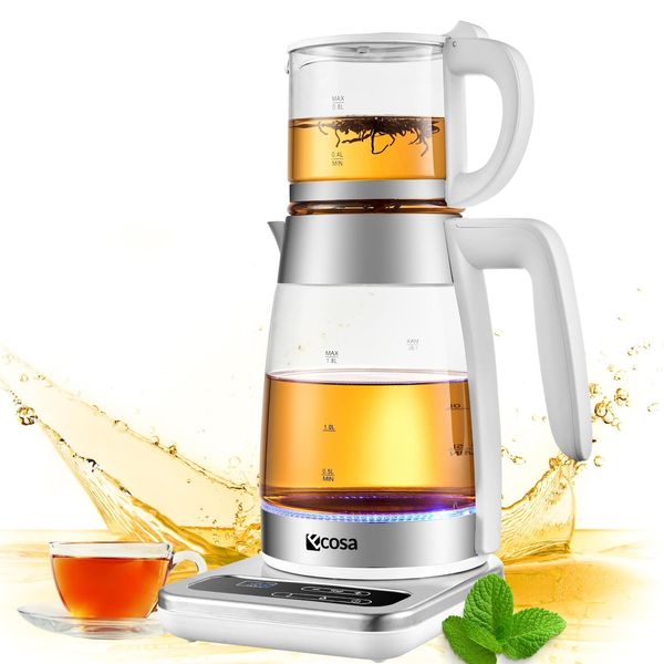 Ecosa Teekocher 2200W Bpa-Frei Kalkfilter 1,8L + 0,8L-image