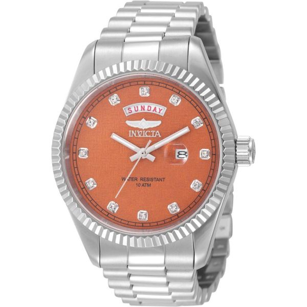 Invicta Specialty 51046 Herrenuhr - Quarzwerk - Edelstahl Mit Orangefarbenem Zifferblatt - 43 Mm-image