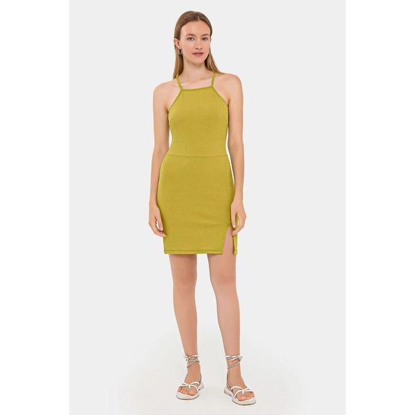 ÄRmelloses Halfter-Mini-Kleid Mit Seitlichem Schlitz-image