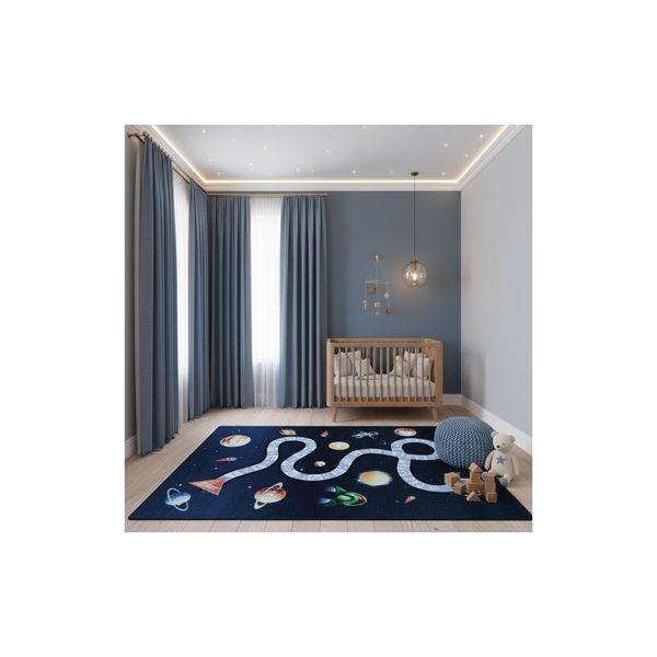 Kinderteppich Traun, Mit Weltraum-Motiv, Marineblau, 80 X 120 Cm-image
