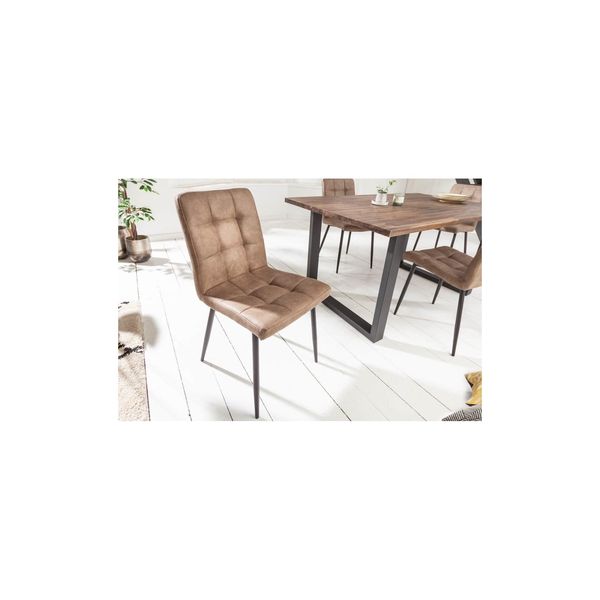 Riess-Ambiente Stuhl Modena - Retro Design Antik Taupe Ziersteppung Pflegeleicht-image
