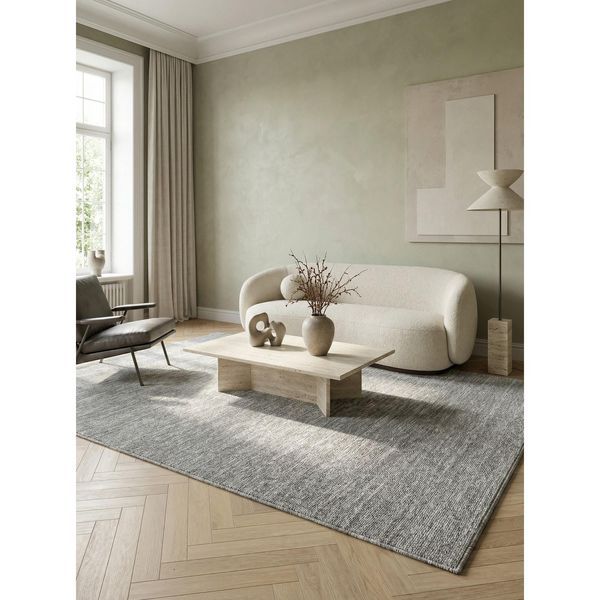 Teppich Kurzflor Ammer In Hellgrau, Einfarbig, 80 X 150 Cm-image