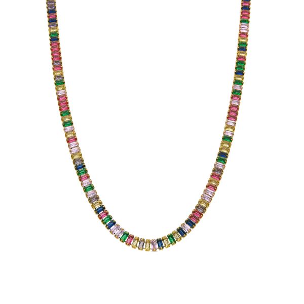 Luxenter Multicolour Zirkonia Halskette Aus 18K Gelbgold - Gorys-image