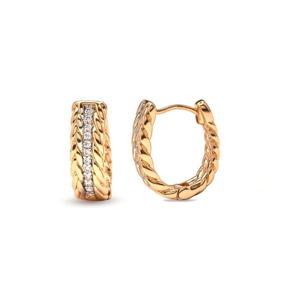 Luxenter Ohrringe Aus Brillanz-Zirkonia Mit 18-KaräTiger Gelbgold-Beschichtung – Rah-image