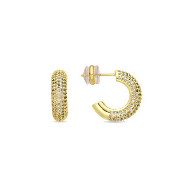 Luxenter Ohrringe Mit 18 Karat Gelbgold-Finish Und Funkelnden Zirkonia-Steinen – Niras-image