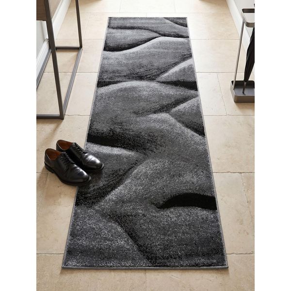 Teppich Kurzflor Solda In Schwarz, Mit Farbverlauf, 80 X 250 Cm-image