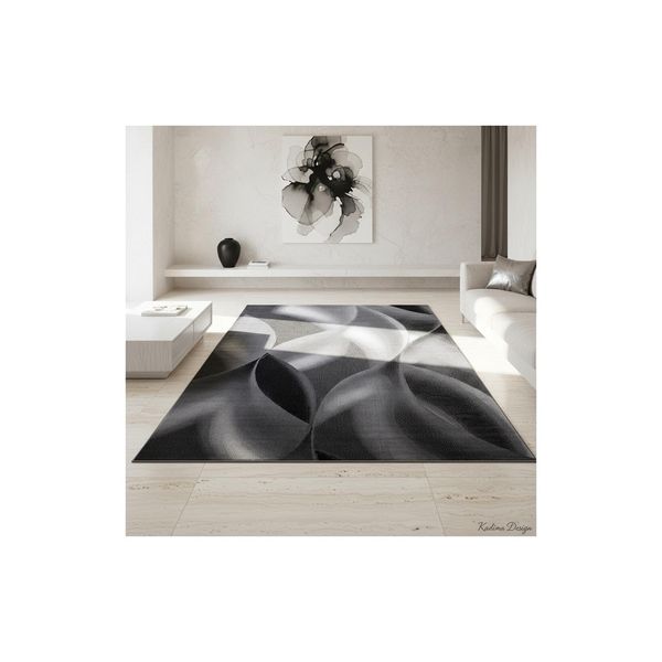 Kurzflorteppich Inn, Mit Abstraktem Wellenmuster, Schwarz, 280 X 370 Cm-image