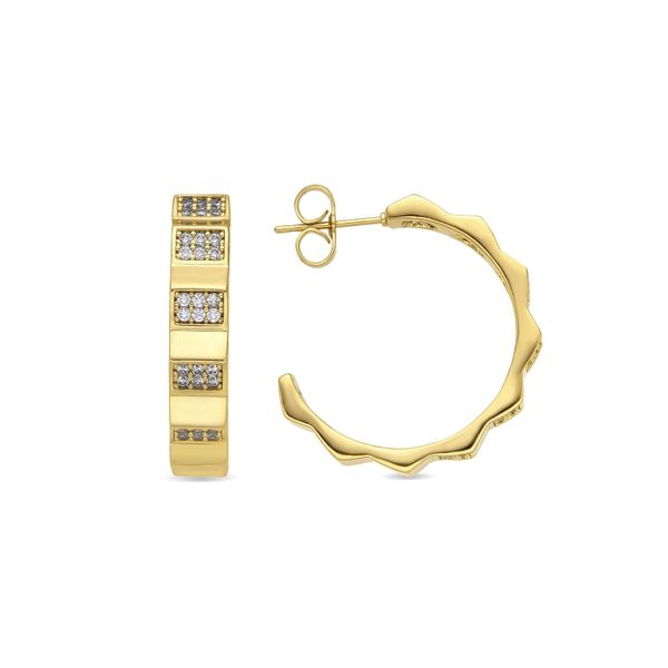 Luxenter Ohrringe Mit 18-KaräTiger Gelbgold-Finish Und Funkelnden Zirkonia-Steinen – Yadio-image