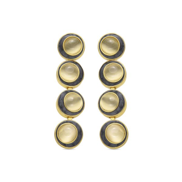 Luxenter Ohrringe Mit Katzenaugen, 18 Karat Vergoldet – Nawil-image