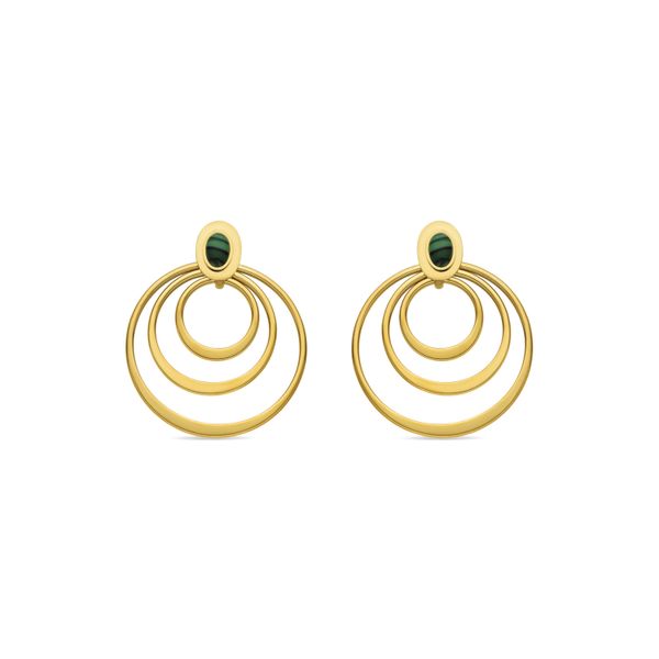 Luxenter Ohrringe Mit 18K Gold Finish Malachit - Hask-image