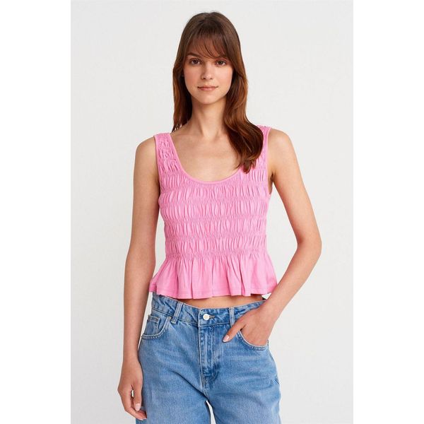 Texturierte Baumwoll-Modal-Crop-Cami-Bluse-image