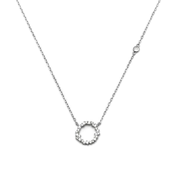 Luxenter Sterling Silber 925 Halskette Mit Rhodiniertem Brillant Zirkonia - Thilak-image